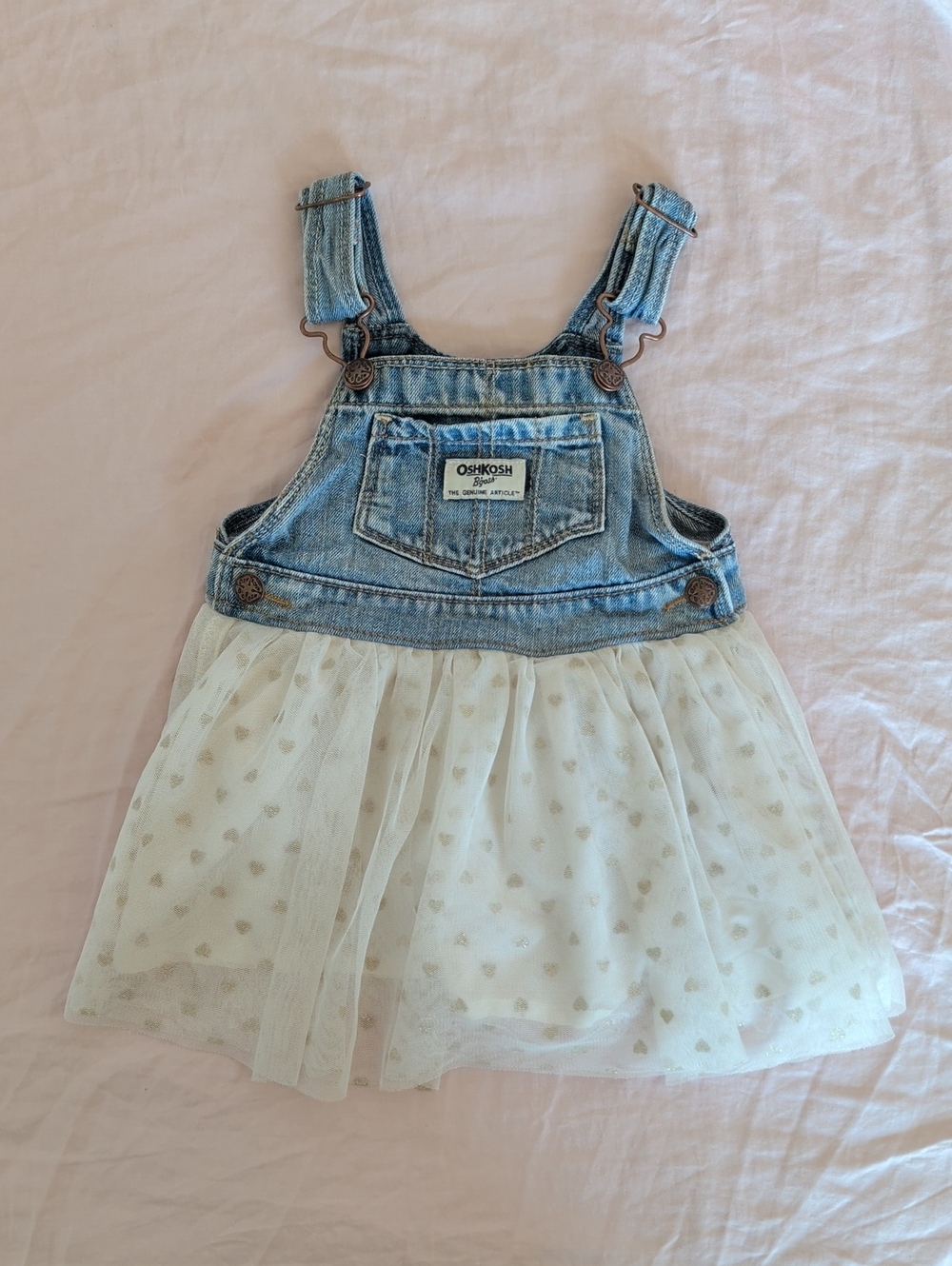 OshKosh B'gosh Overalls Jean And Tulle Dress Size 18months